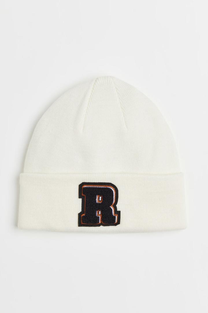 H & M - Motif-detail Hat - White