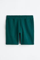 H & M - Relaxed Fit Cotton Jogger Shorts - Green