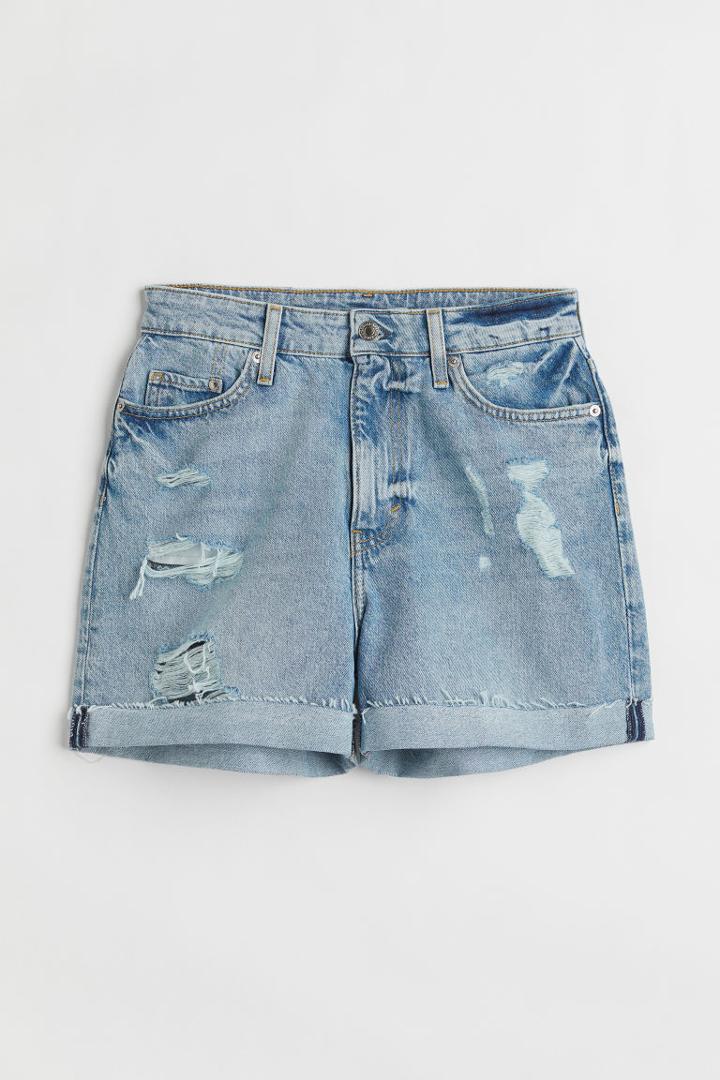H & M - Mom Comfort Ultra High Denim Shorts - Blue