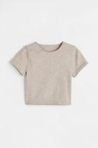 H & M - Thermolite Ribbed T-shirt - Beige