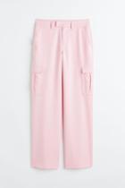 H & M - Straight Cargo Pants - Pink
