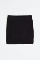 H & M - Knit Mini Skirt - Black