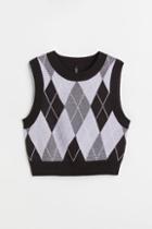 H & M - Jacquard-knit Sweater Vest - Purple