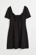 H & M - H & M+ Tie-front Ribbed Dress - Black