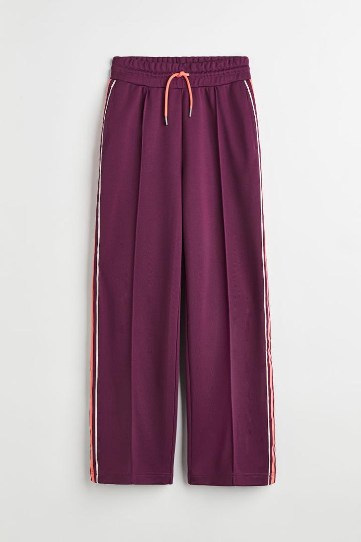 H & M - Track Pants With Side Stripes - Pink