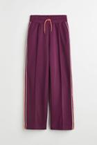 H & M - Track Pants With Side Stripes - Pink