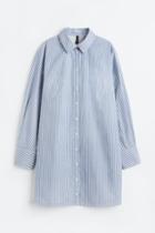 H & M - Cotton Poplin Shirt Dress - Blue