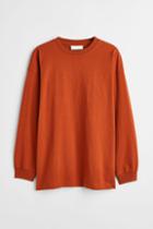 H & M - Oversized Fit Cotton Shirt - Orange