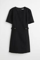 H & M - Wool-blend Boucl Dress - Black