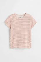 H & M - Ribbed Cotton Jersey Top - Pink