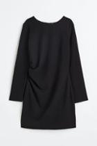 H & M - Gathered Crped Dress - Black