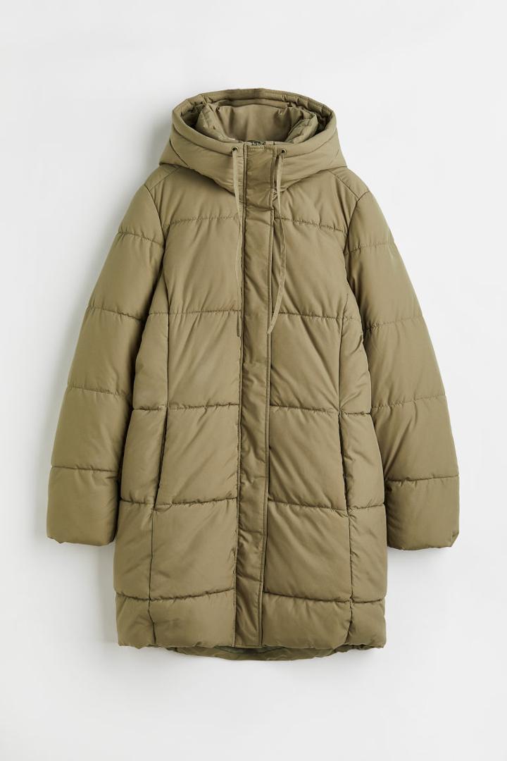 H & M - Hooded Puffer Coat - Green