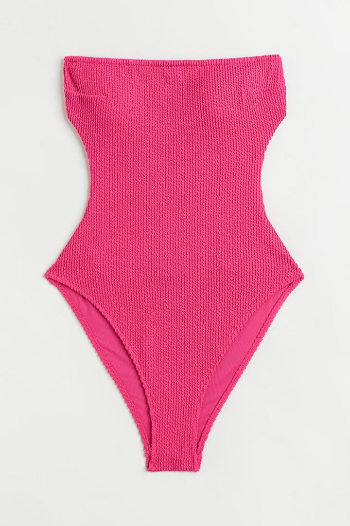 H & M - Bandeau Swimsuit - Pink