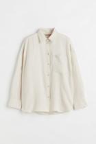 H & M - Oversized Linen-blend Shirt - Beige