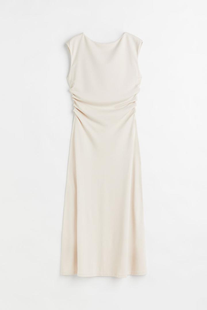 H & M - Fitted Jersey Dress - Beige