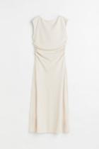 H & M - Fitted Jersey Dress - Beige