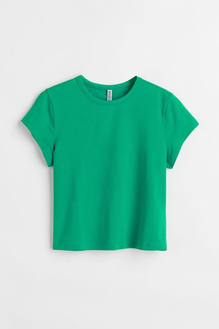 H & M - Cotton Jersey T-shirt - Green