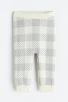 H & M - Jacquard-knit Cotton Leggings - Gray