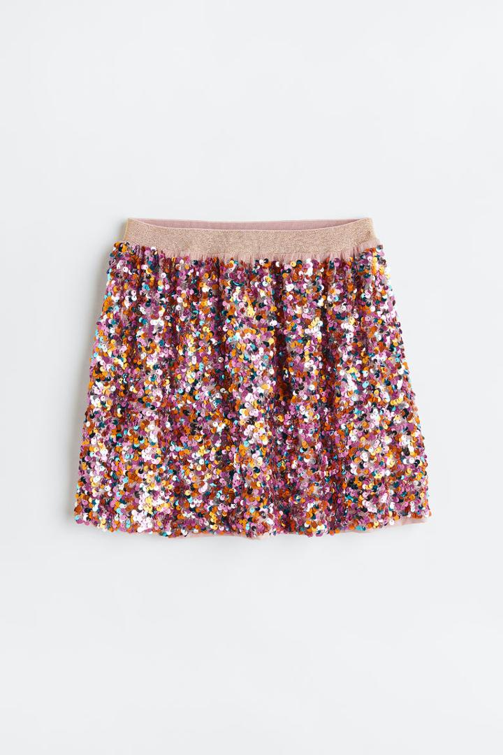 H & M - Sequined Skirt - Pink