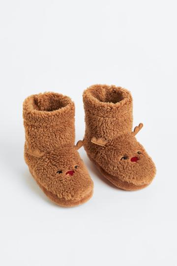 H & M - Fluffy Slippers - Beige