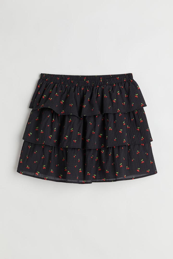 H & M - Tiered Mini Skirt - Black