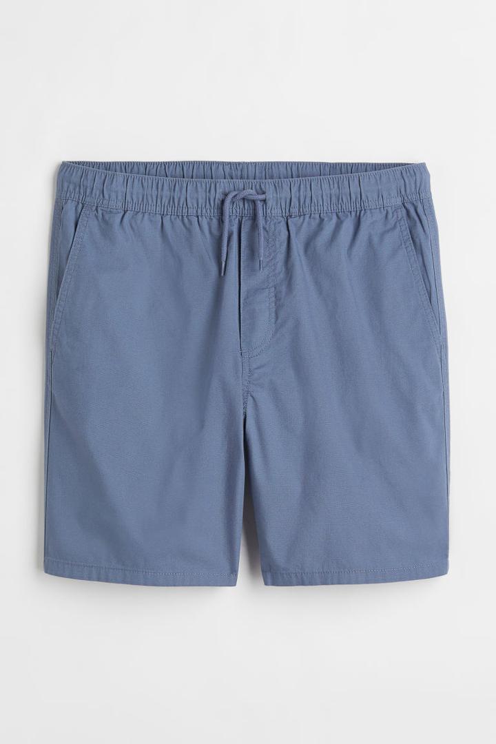 H & M - Regular Fit Cotton Shorts - Blue