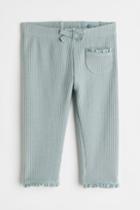 H & M - Waffled Jersey Leggings - Green