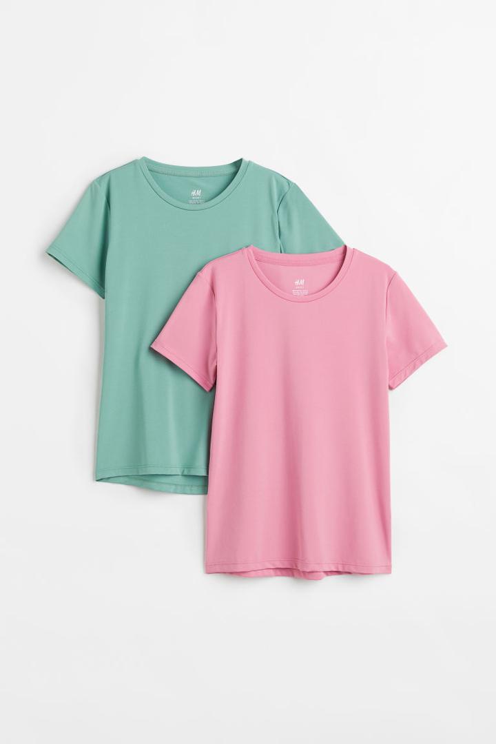 H & M - 2-pack Sports Tops - Pink