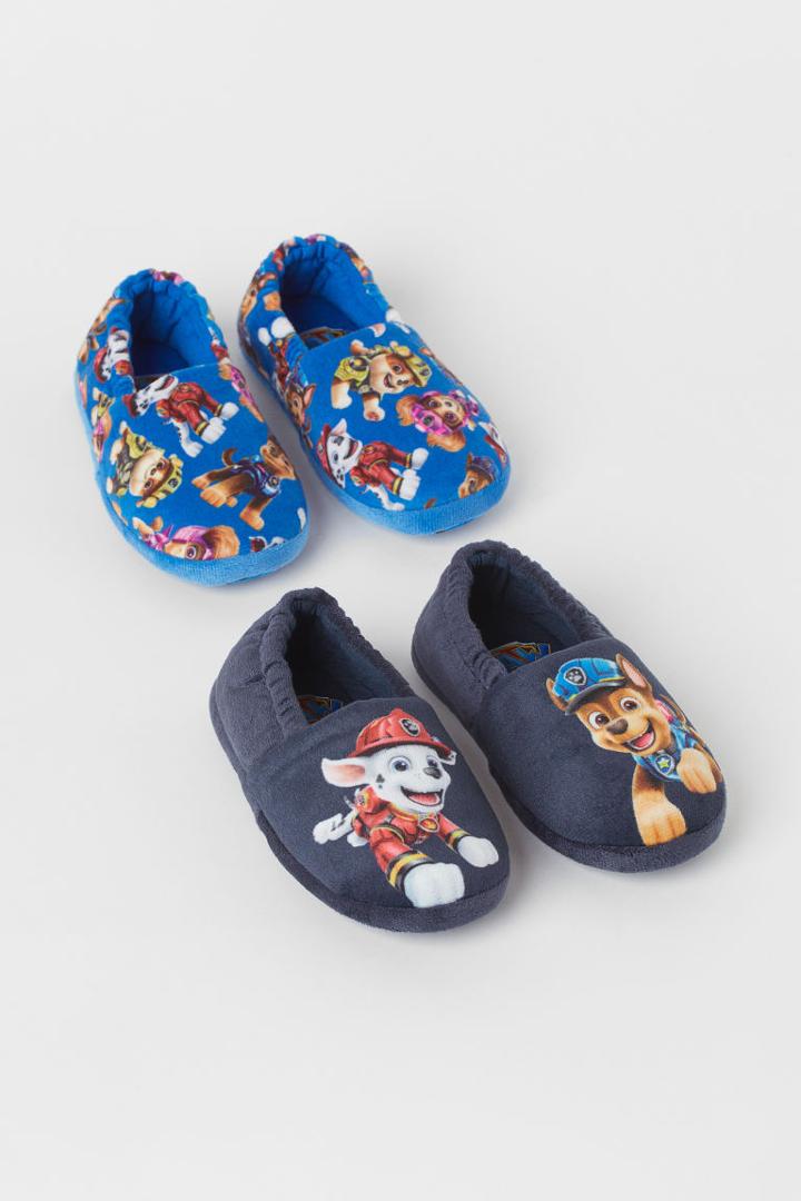 H & M - 2-pack Soft Slippers - Blue