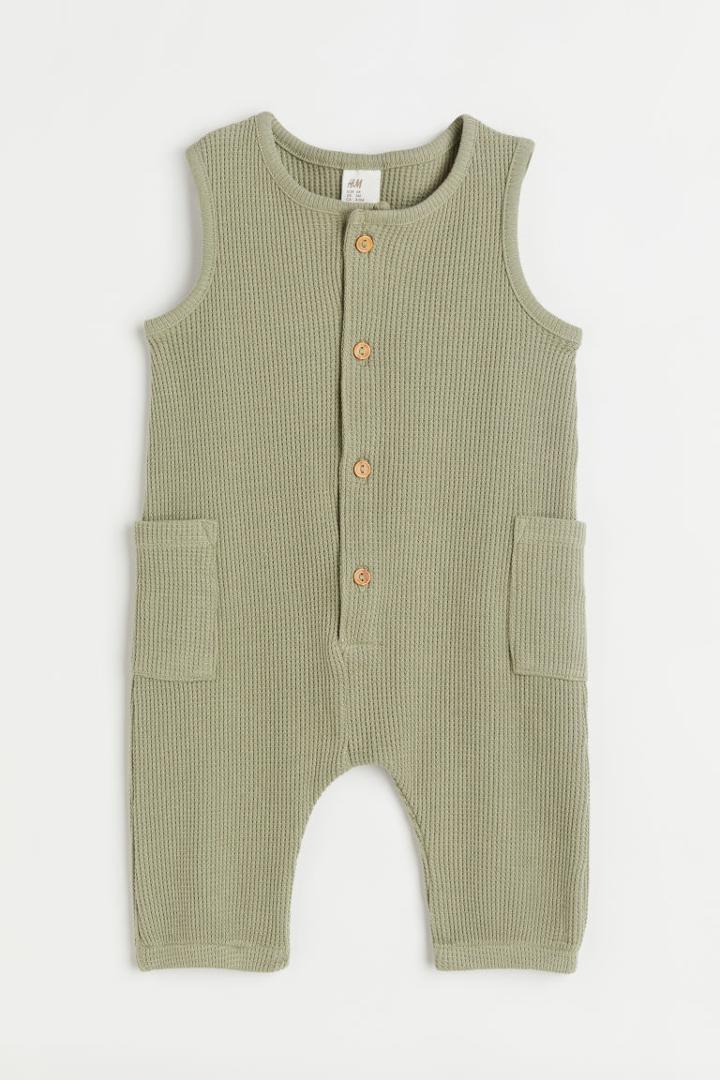 H & M - Cotton Jersey Jumpsuit - Green