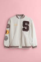 H & M - H & M+ Motif-detail Baseball Jacket - Beige