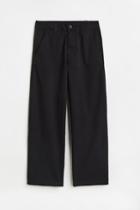 H & M - Baggy Fit Cotton Chinos - Black