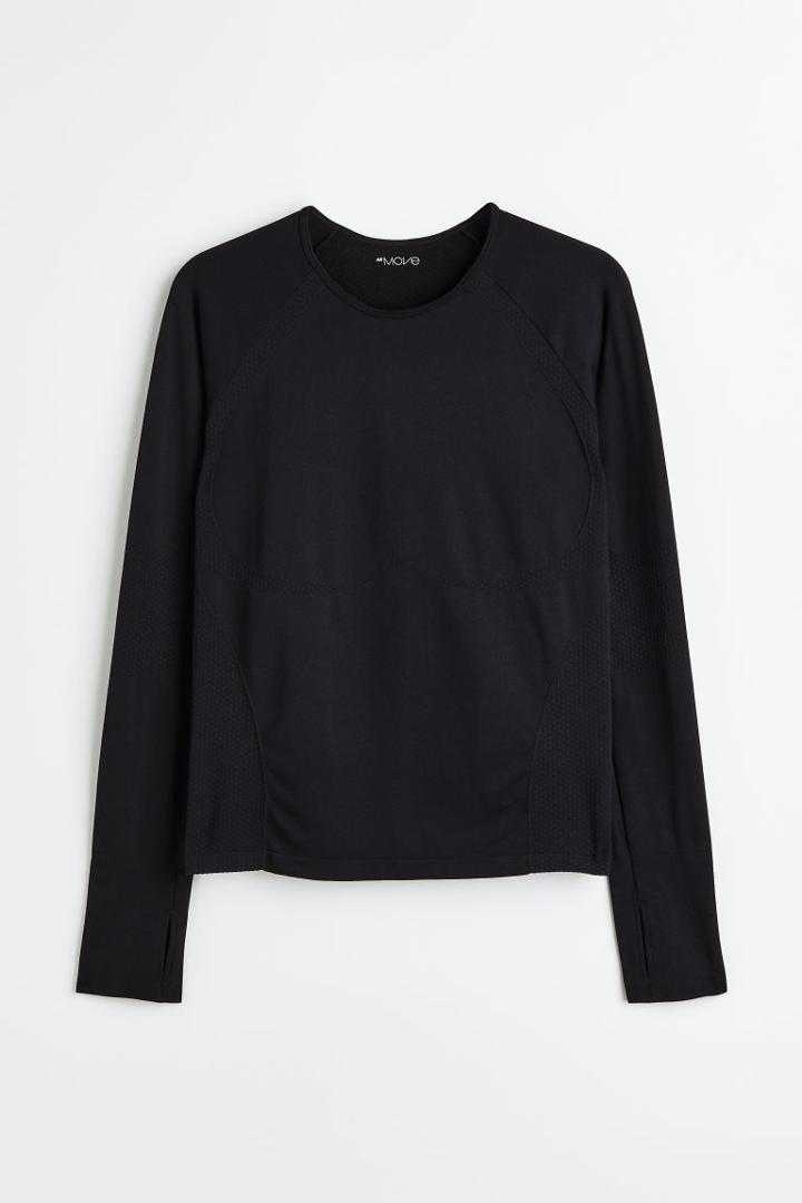 H & M - H & M+ Seamless Sports Top - Black