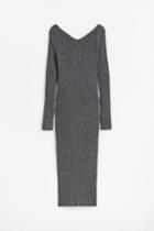 H & M - Rib-knit Bodycon Dress - Gray