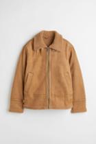 H & M - Faux Shearling-lined Jacket - Beige