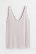 H & M - Linen-blend Tank Top - Pink