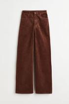 H & M - Corduroy Pants - Brown