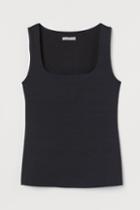H & M - Fitted Tank Top - Black