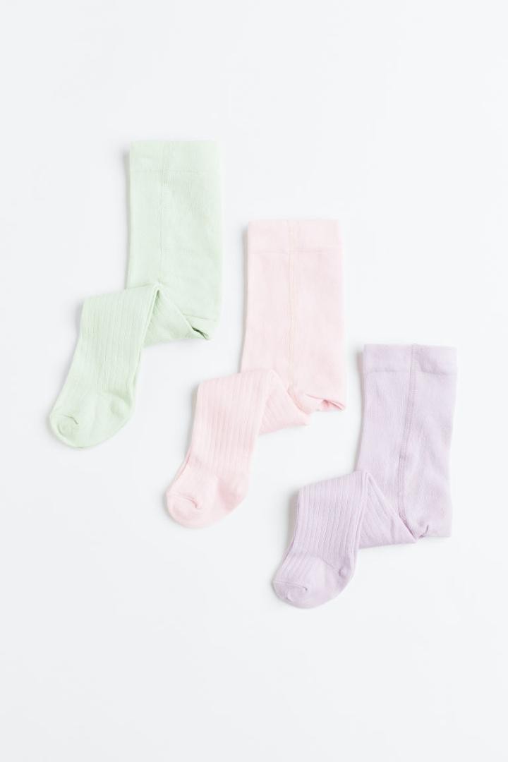 H & M - 3-pack Tights - Green