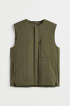 H & M - Regular Fit Lightweight Padded Vest - Green