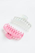 H & M - 2-pack Large Hair Claws - Pink