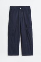 H & M - Lined Cotton Cargo Pants - Blue