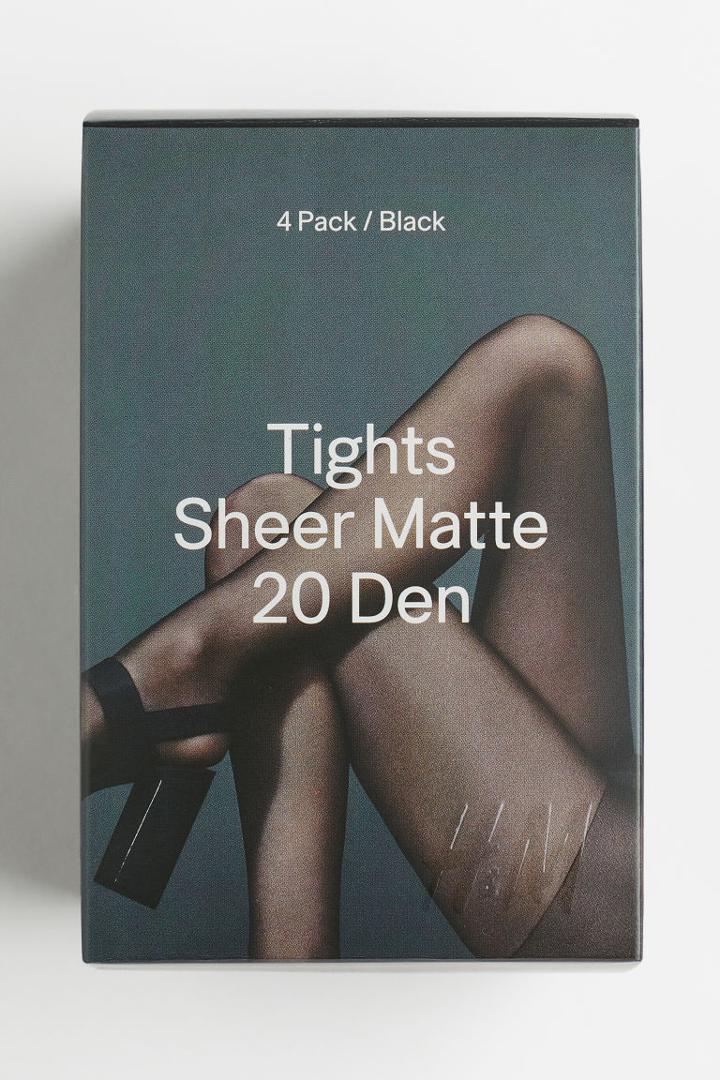 H & M - 4-pack Tights 20 Denier - Black