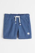 H & M - Slub-weave Shorts - Blue