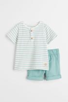 H & M - 2-piece Cotton Set - Turquoise