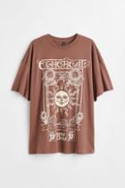 H & M - H & M+ Oversized Printed T-shirt - Beige