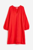 H & M - Double-weave Tunic Dress - Red