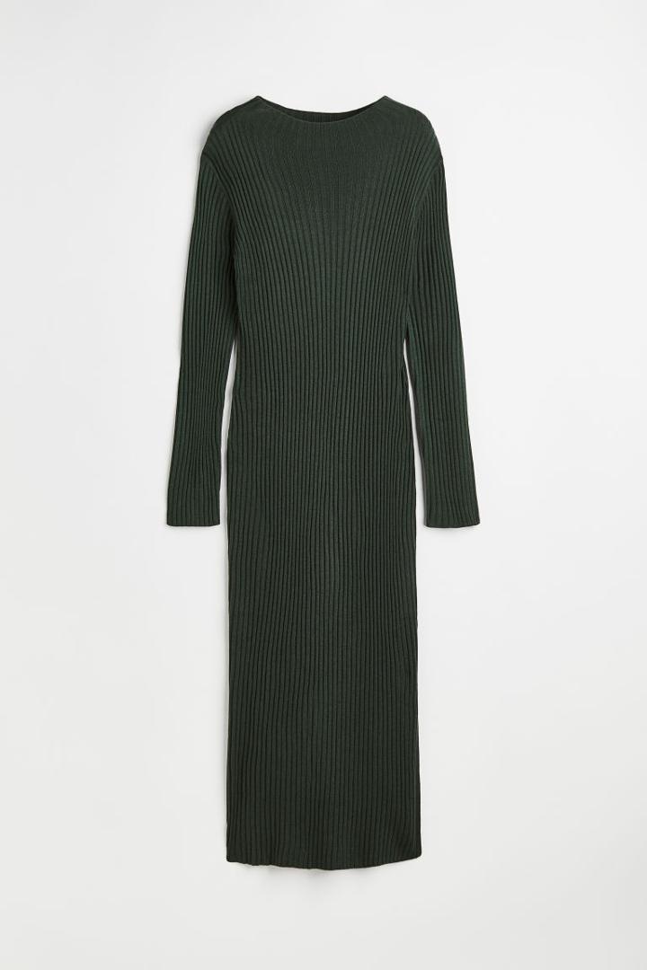 H & M - Mama Rib-knit Dress - Green