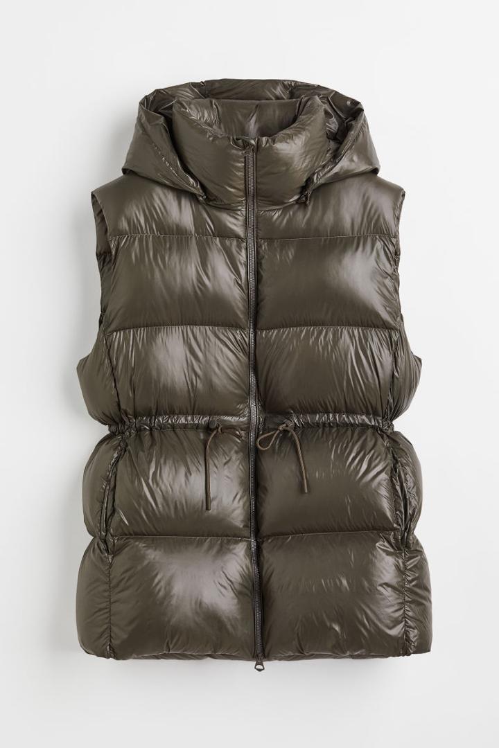 H & M - Hooded Puffer Vest - Green