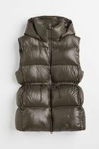 H & M - Hooded Puffer Vest - Green